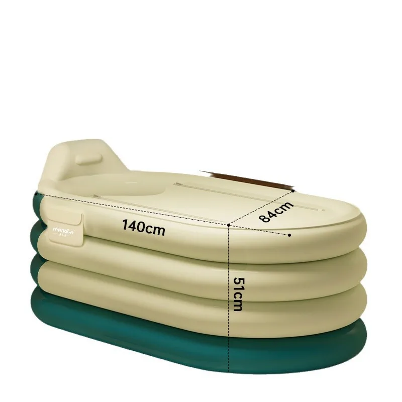 Inflatable Foldable Bathtub, Thick PVC Portable Bath Tub, Collapsible Ice Bath Barrel for Home Travel