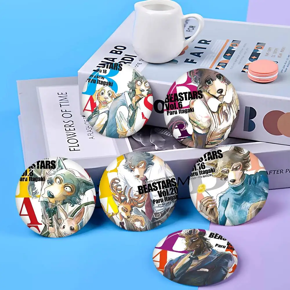 animal Anime B-Beastars Cartoon Round Button Pins Slogan Creative Brooches Backpack Clothes Decoration Fashion Cartoon Jewelry