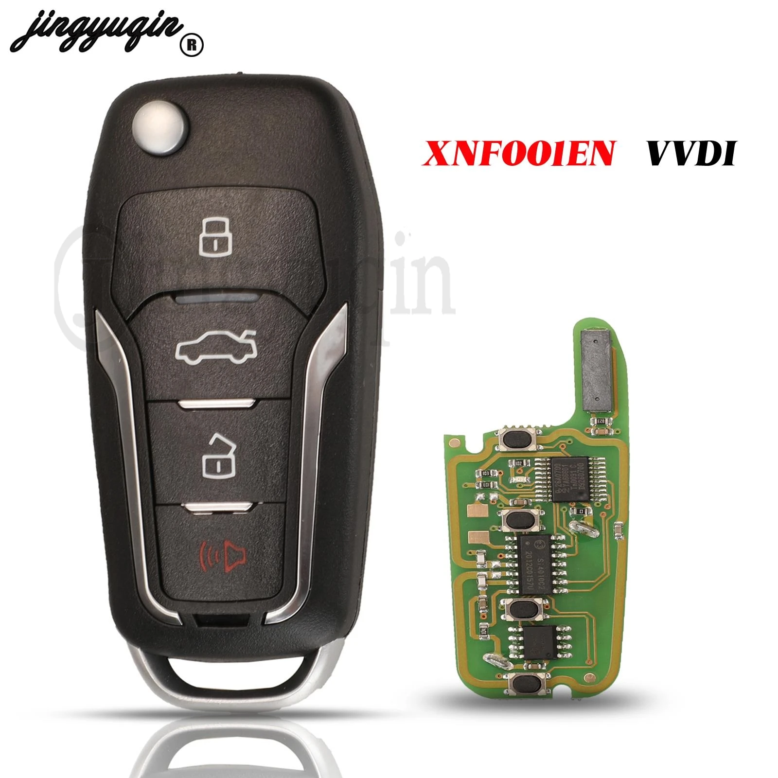 

jingyuqin 4 Buttons XKFO01EN VVDI Control Key For Ford Xhorse X013 Series Universal Fob Remote Smart Car Key