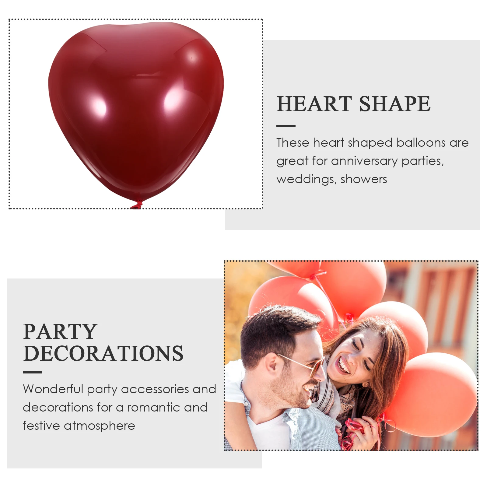 

50Pcs Valentine Heart Latex Balloons Red Party Supplies Wedding Romance Party Decor Background Photo Props Red Heart Balloons