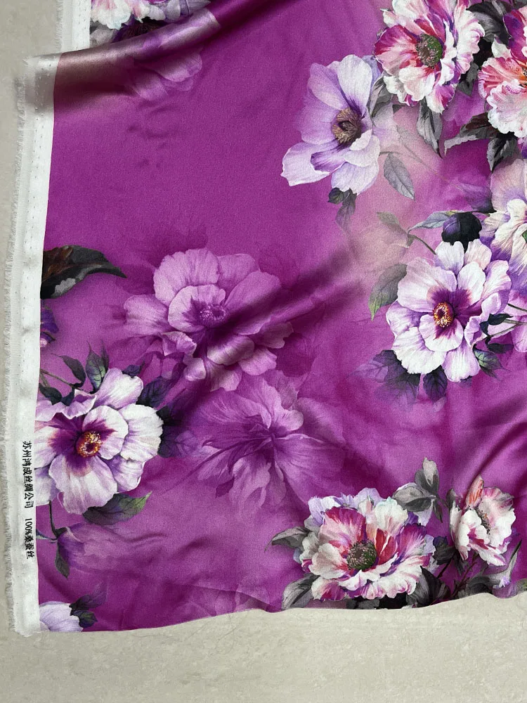 

25 Momme High Quality Real Silk Satin Clothing Fabric Non-Stretch for Cheongsam Qipao Skirt