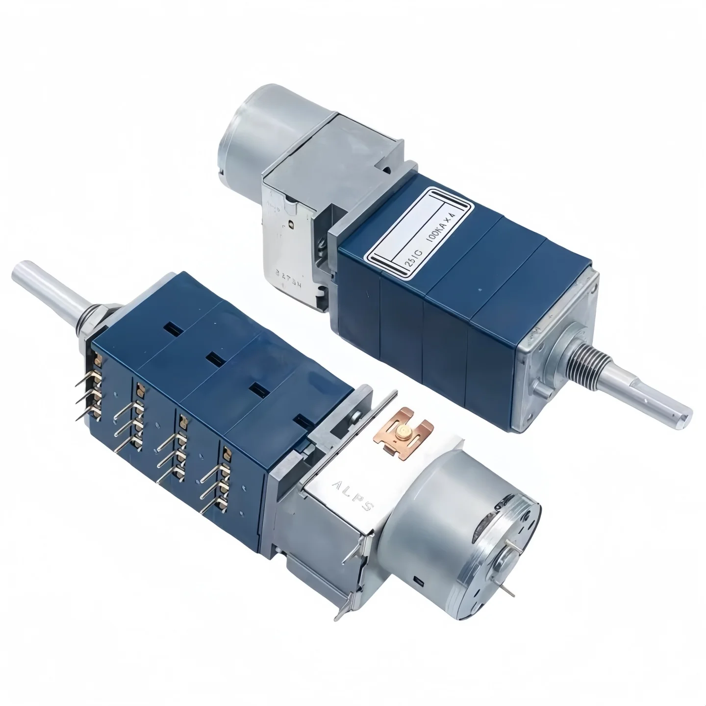 1pc ALPS RK27 50KA 100KAx4 Rotary Potentiometer With Motor HiFi Stereo Audio Amplifier 12Pin Half Shaft Without Detent Quad-unit