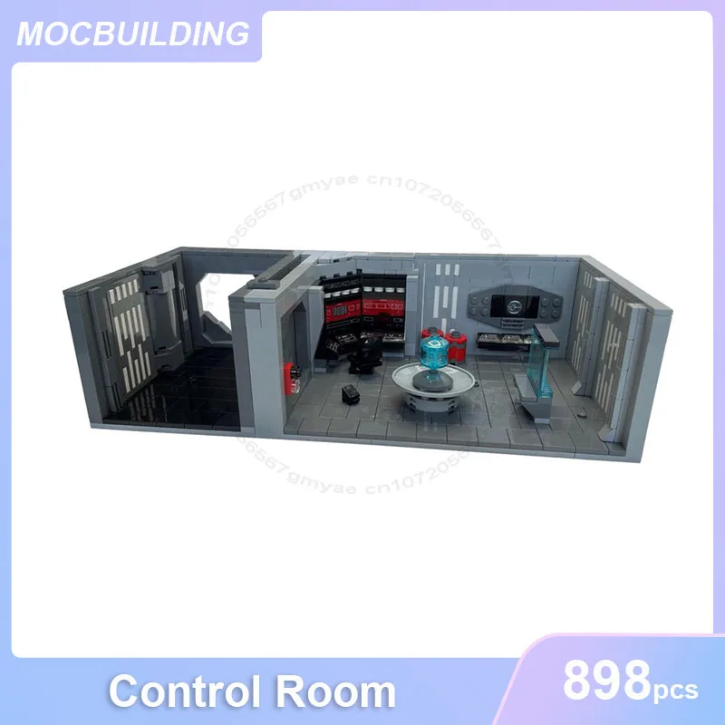 Control Room with Hallway MOC Building Blocks DIY Assemble Bricks Space Architecture UCS Display Creative Xmas Toys Gifts 898PCS