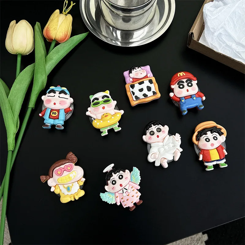 Kawaii Crayon Shin-Chan Phone Airbag Stand Cute Anime Doll Scalable Rotating Desktop Stand Stereoscopic Tablet Accessories Gift