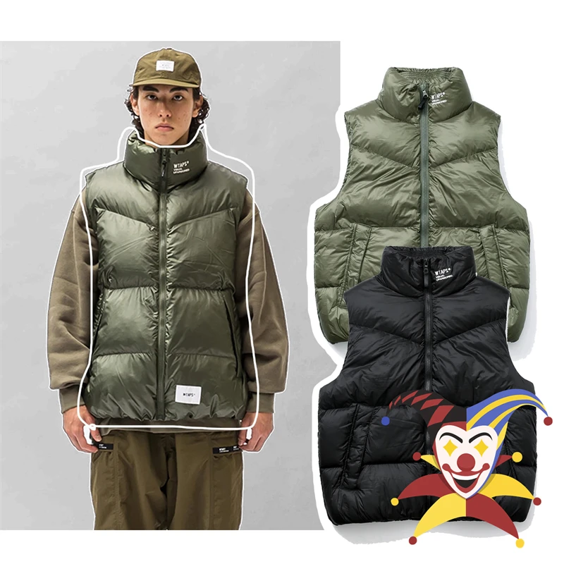 Senza maniche WTAPS pane Puffer gilet giacca parka per uomo donna Logo ricamato addensare piumini