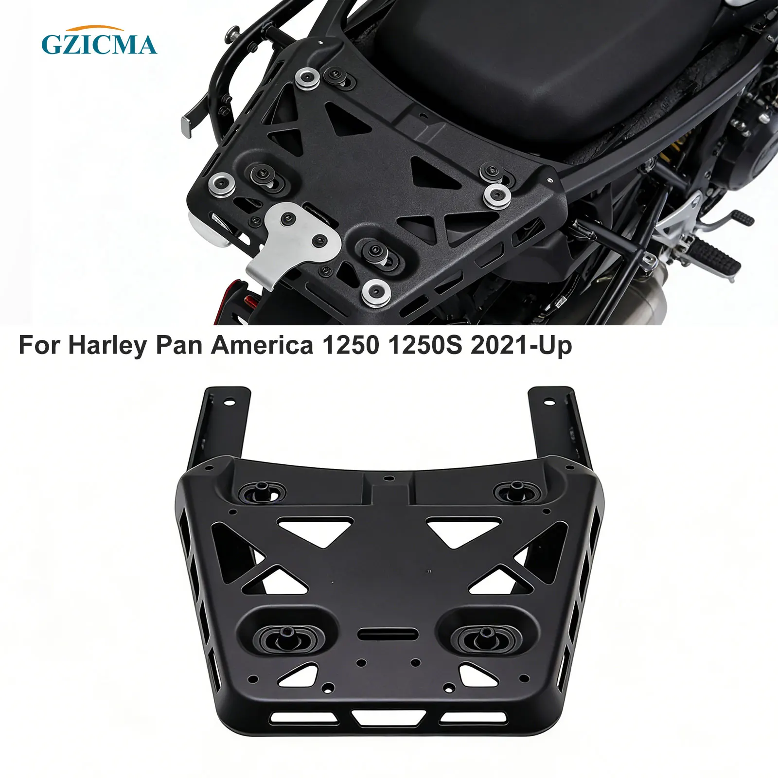 

GZICMA Motorcycle Top Case Mounting Kit Tail Trunk Rack Baseplate Bracket for Harley Pan America 1250 1250S 2021-later Models