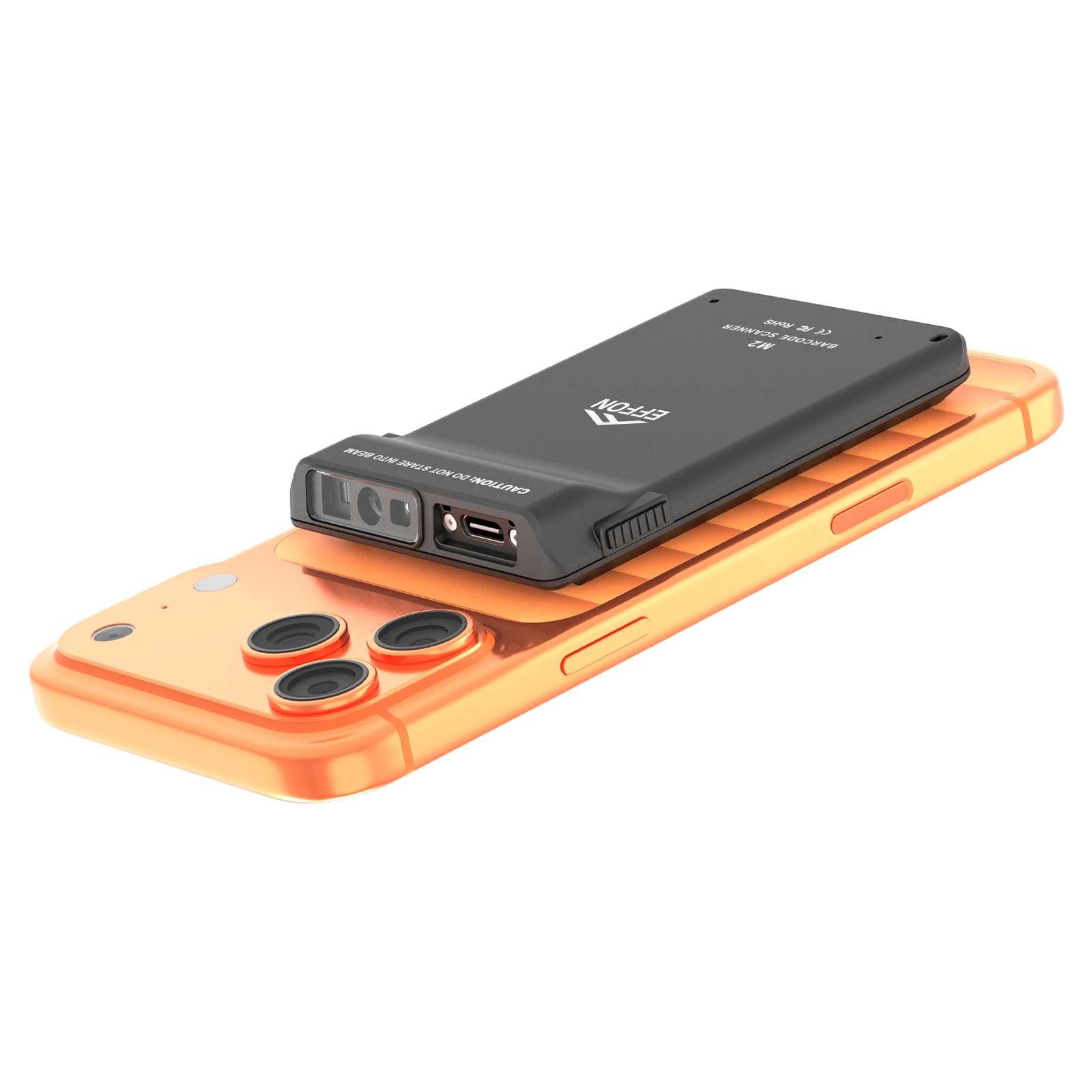 Effon M2 2D Bluetooth Backclip Barcode Scanner Portable Barcode Reader Data Matrix 2D QR Bar Code Reader For IPhone, Android, IO