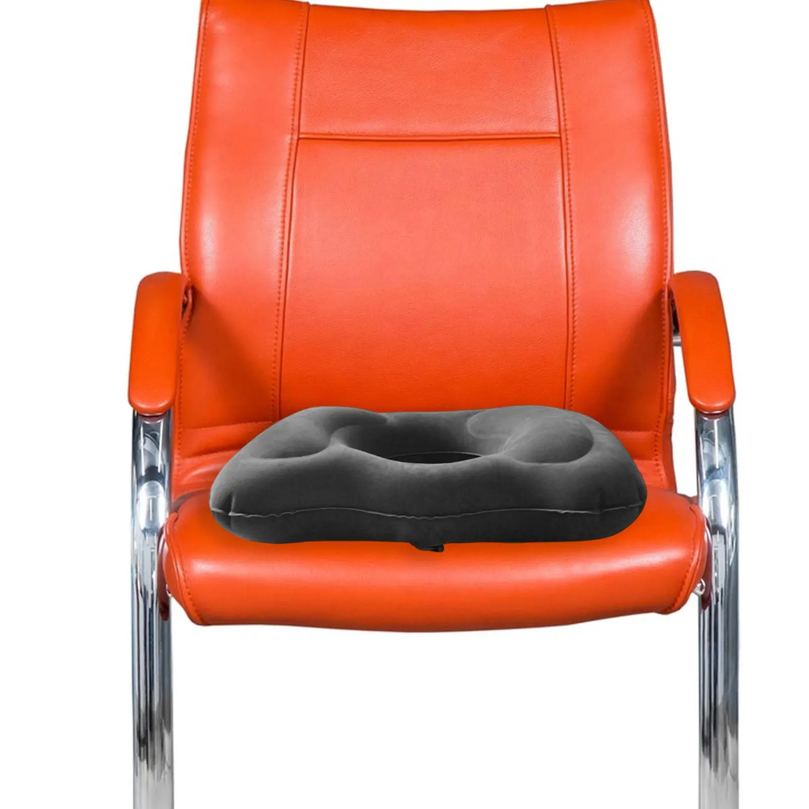 Car for seat Cushion Inflatable Donut Pillow for Tailbone Support Waterproof Portable Office Chair Sitting Pad Gray