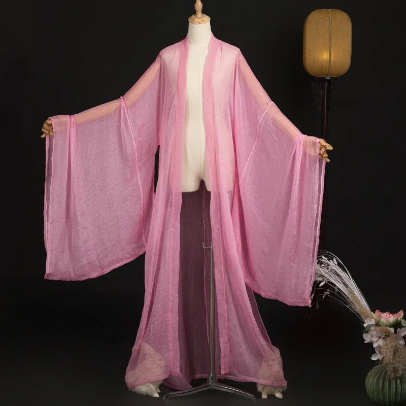 Szyfonowy czarny płaszcz Hanfu Wróżkowy kardigan Chińskie tradycyjne ubrania Hanfu Płaszcz z szerokimi rękawami Mężczyźni Kobiety Odzież festiwalowa DNV16364