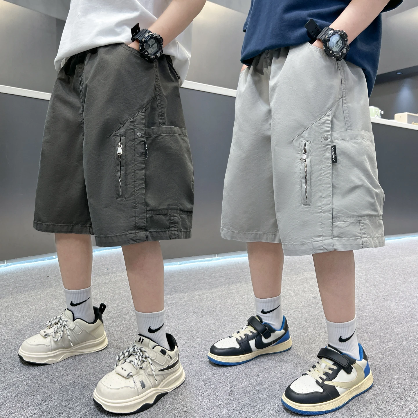 Summer Breathable Quick Drying Boys' Shorts Daily Casual Sports Shorts High Street Fashion Children's Clothing Teen Short Pants