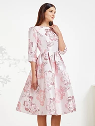 DEVCHATA Elegancka luksusowa sukienka żakardowa dla kobiet New Arrival Evening Boho Floral Fashion Clothing Vintage Ladies Party Vestidos