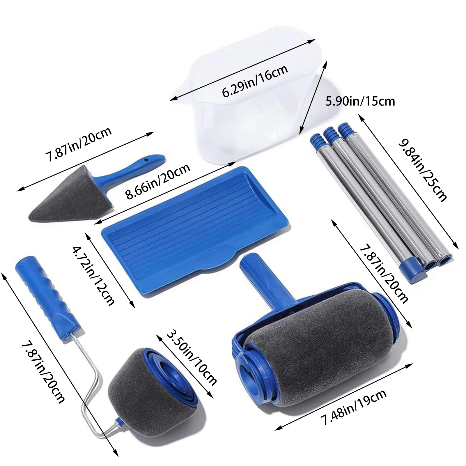 بكرات طلاء احترافية، فرشاة طلاء زاوية، فرشاة طلاء مثلثات داخلية من الفوم لأدوات الأجهزة المنزلية #6