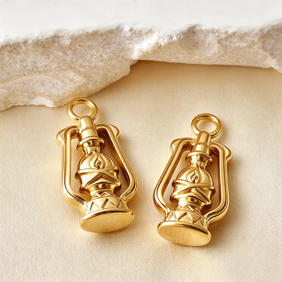 6pcs/lot 316 Stainless Steel Travel Suitcase Charm Building Pendant Jewelry Making Handmade Keychain Necklace Material Bulk Pack