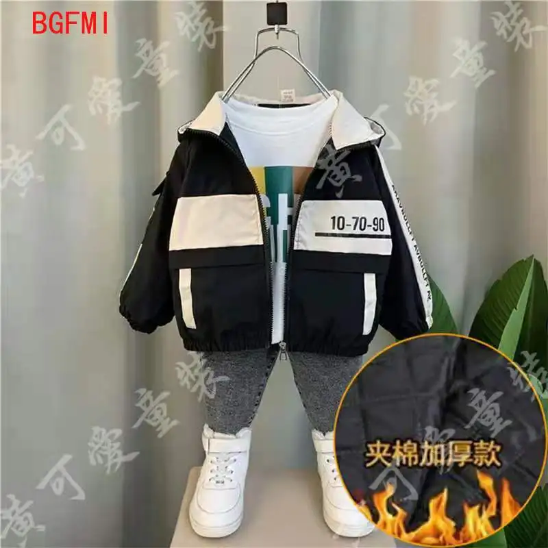 

Boys Quilting Windproof Jacket Autumn/Winter Hooded Patchwork Coat 2025 New Children's Zipper Jacket Boy Thick Warm Blazer 2-11Y