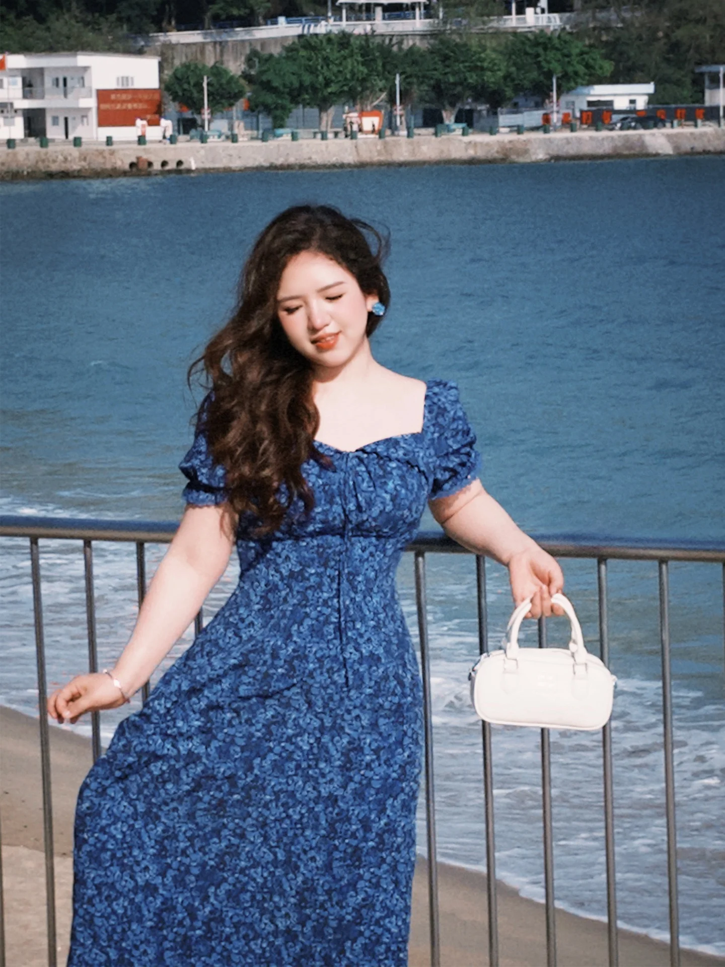 

Elegant Floral Print Square Neck plus Size Dress for Women Commute Casual Wear Slimming Long Skirt French Style Polyester