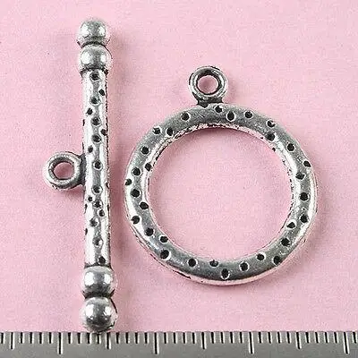 5sets RING:26x21mm,bar:36mm Tibetan silver round toggle clasps H0152