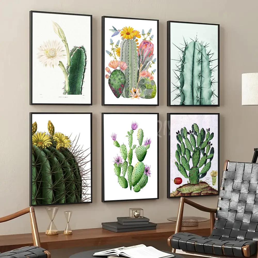 

Cactus Green Plant Poster Paper Print Home Living Room Bedroom Entrance Bar Restaurant Cafe Art Painting Decoration