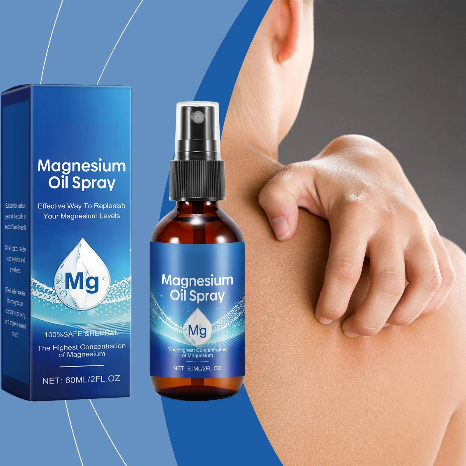 Magnesium Oil Spray, Magnesium Oil Spray, Natural Magnesium Oil Spray(2 Fl.Oz) 60ml