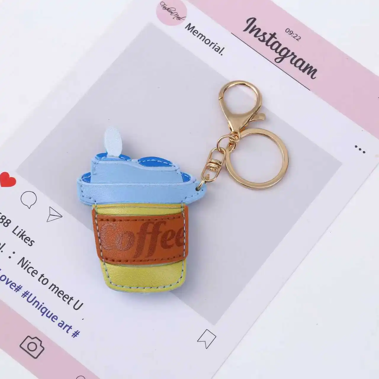 coffe keychain Cup Keychain Cute Cartoon for School Backpack Gift Bag Charm Pendant Couples Friends Key Ring for Girls