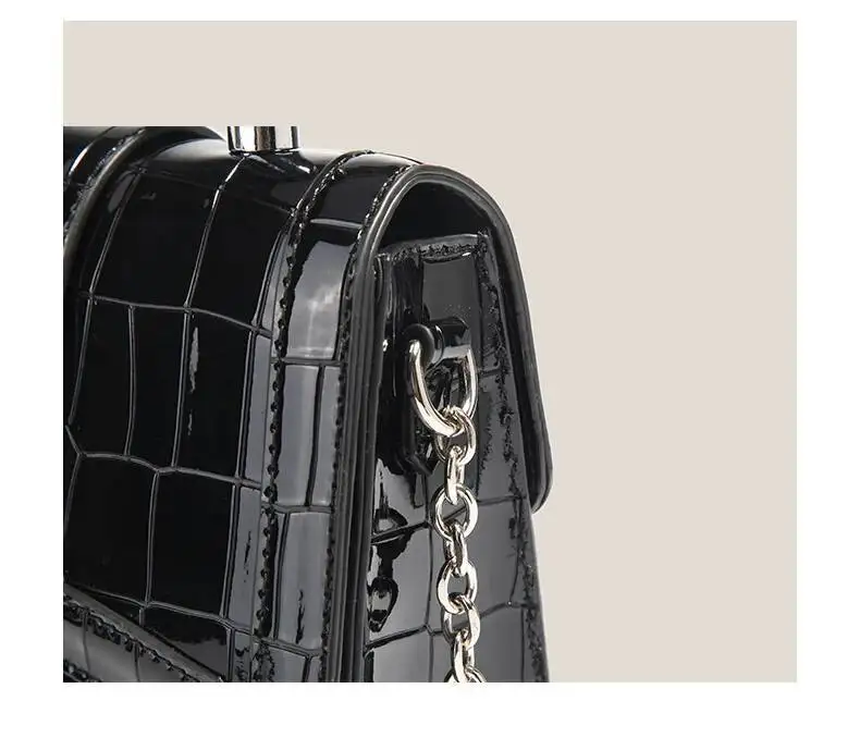 Bloom Vintage Y2k Women 2023 Casual Chains Chic Crocodile Pattern Shoulder Bag Ladies High Street Black Messenger Bags