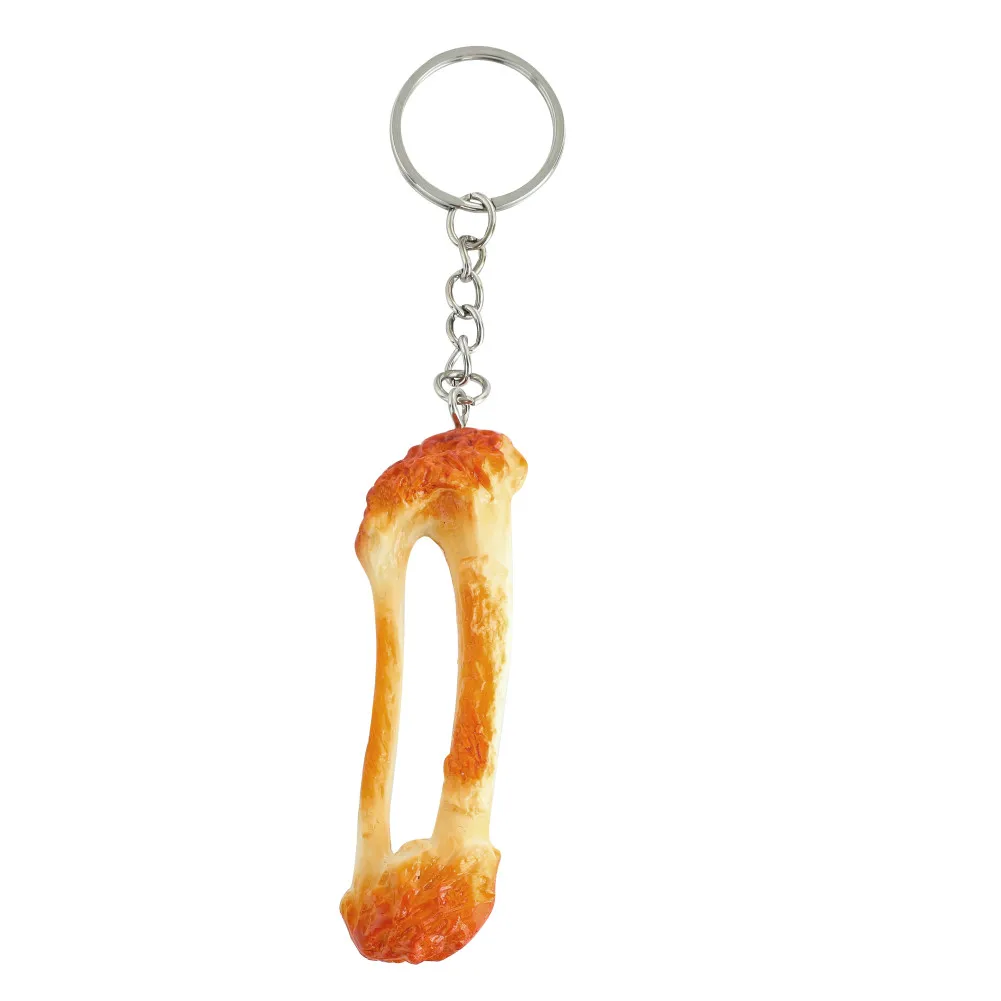 Resin Chicken Wing Bone Model Ornaments Pendant Key Ring Suitcase Charm Cartoon Keychain Jewelry Car Key Chain Hanging Decor