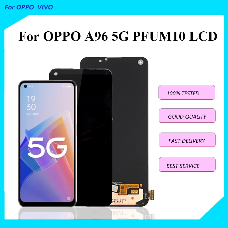 

6.59"Original AMOLED For OPPO A96 5G PFUM10 LCD Display Touch Screen Digitizer Replacement For OPPO A96 5G LCD Display