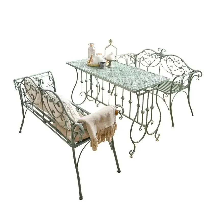 

Outdoor leisure, indoor wrought iron table and chair combination