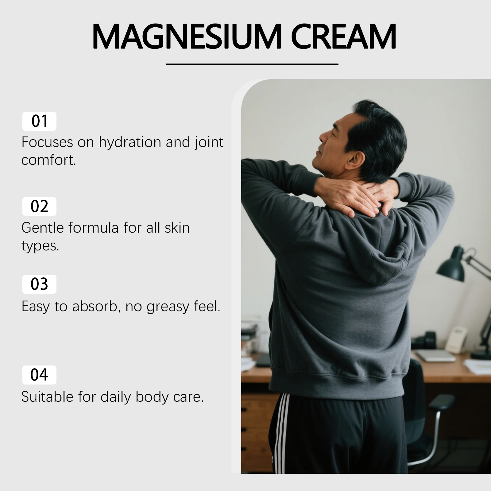 Magnesium Cream Muscle Soothing Eliminate Swelling Reducing Fatigue Long Lasting Hydration Nourishing Joint Recovery Ointment