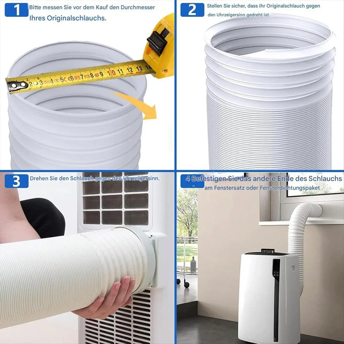 A88M Portable Air Conditioning Exhaust Hose Coupler, Window Adapter for Mobile Air Conditioners,Suitable for 130 mm Diameter