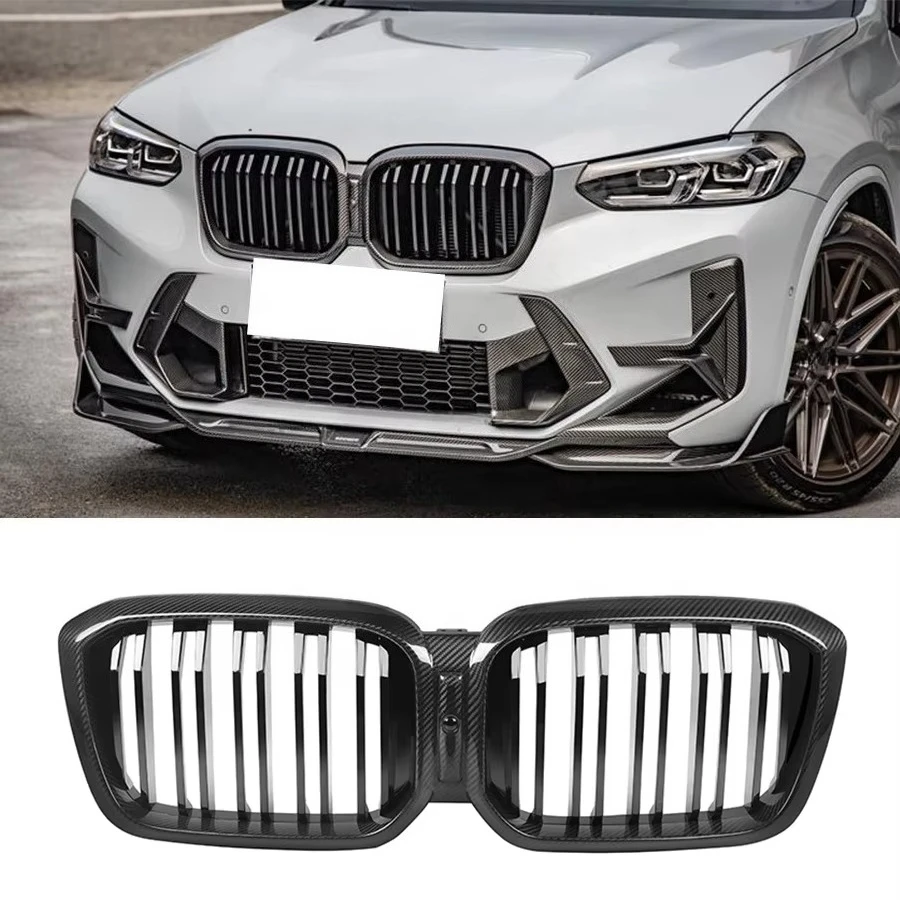 

X3M F97 High Quality Carbon Fiber Front Grille for X3M F97 X4M F98 LCI 2019+ Front Grills Kidney Bumper Grille Frame Bodykit