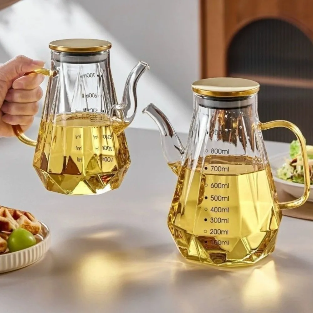 Borosilicate Borosilicate Glass Oil Dispenser Leakproof Non Drip Oil Bottle Heat-resistant Diamond Cut texture Oil Container Home Cooking - Aliexpress Deal