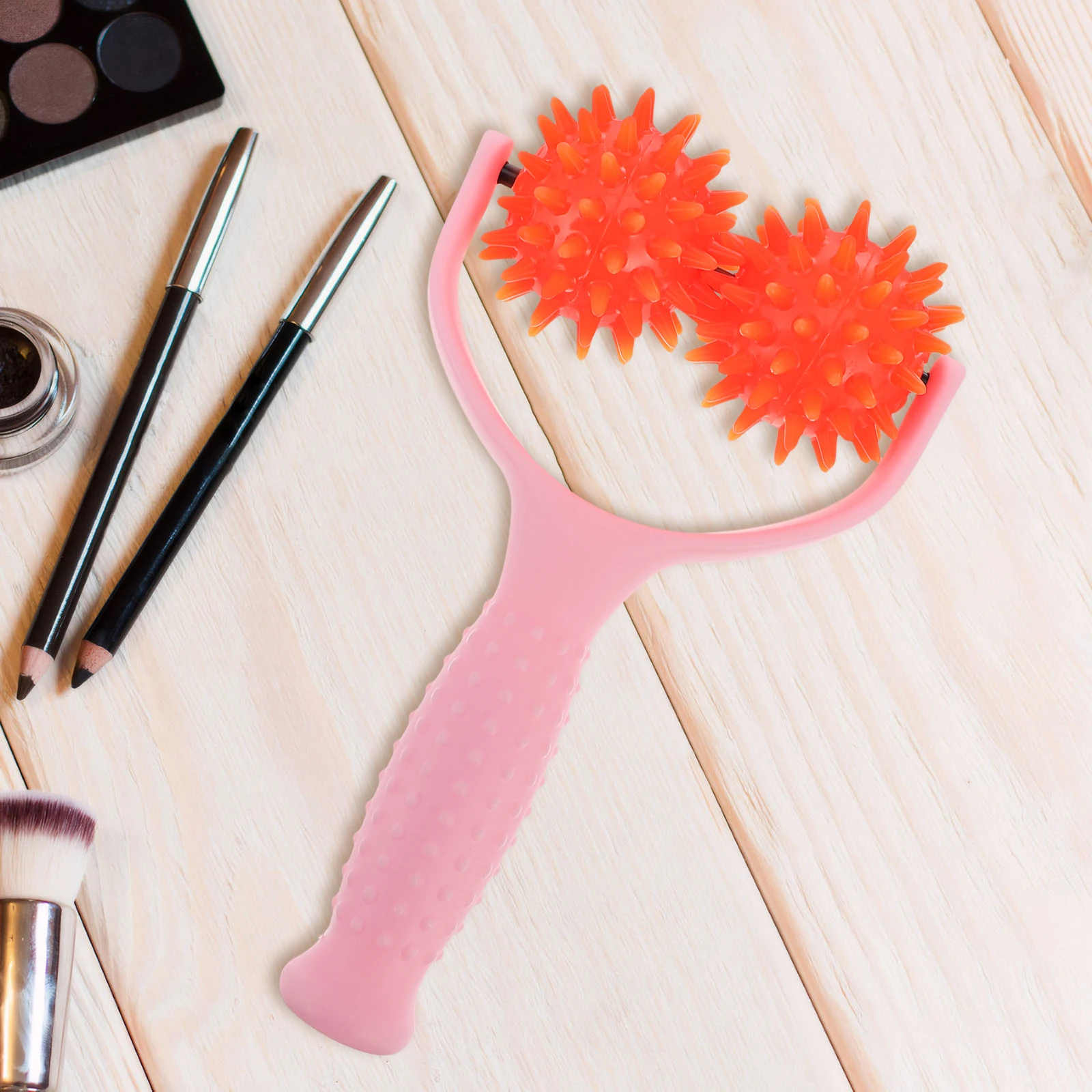 

Handheld Massage Roller Rod Body Massager Pvc Material Portable Muscle Relaxer For Neck Shoulder Leg Pink Office Workers