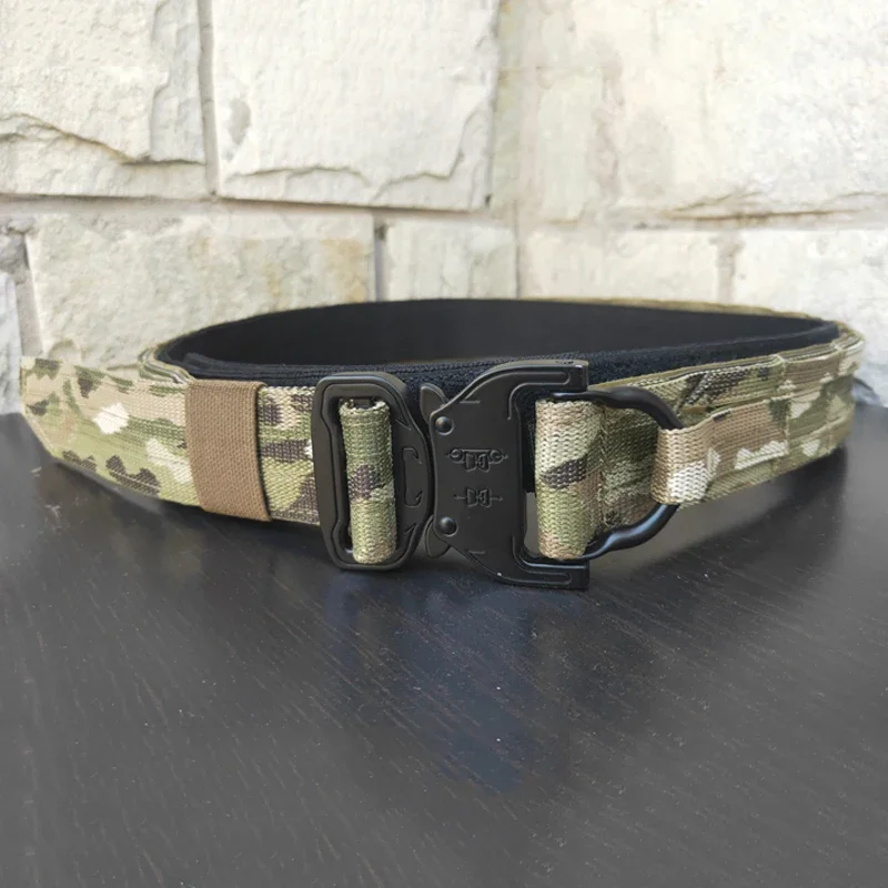 Tactical Molle Belt Airsoft Multicam Battle Belt Hunting Double Layer Shooting Fighter Belt Hard Duty Equipment