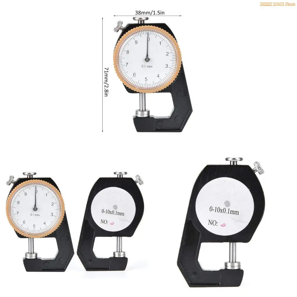 K1AE Upgraded 0~10mm Thickness Gauge, Flat for Head Thickness Tester for Leather Cloth Measuring Accuracy 0.1mm Stainles