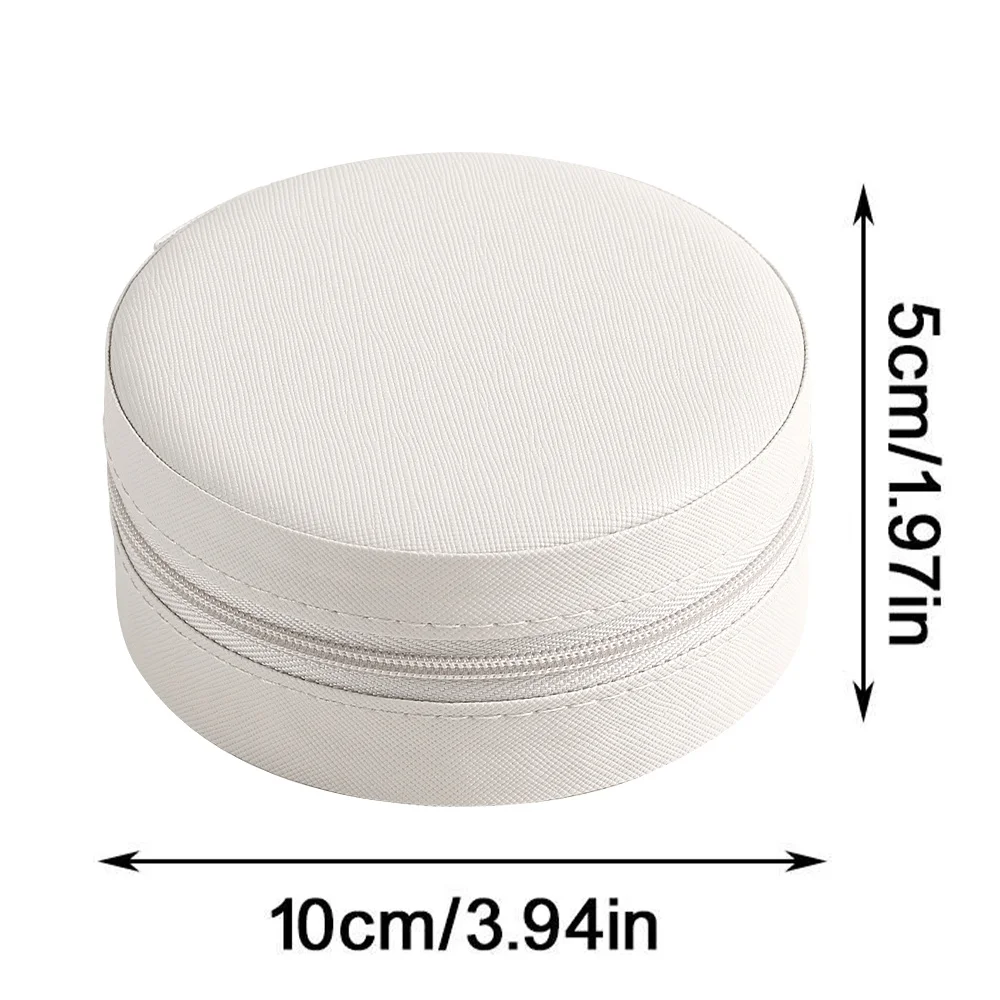 Portable Round Jewelry Case Pu Jewelry Storage Box Organiser Large Essential For Travelling Dustproof Jewellery Storage Box