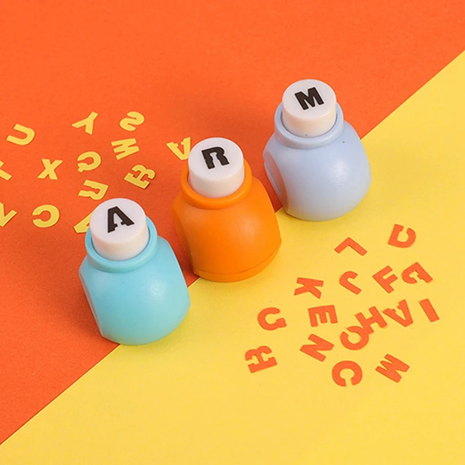 26pcs English letters Mini Paper Punchers with Case, Uppercase Alphabet Crafting Shapes, Scrapbook Paper Punchers for Crafting