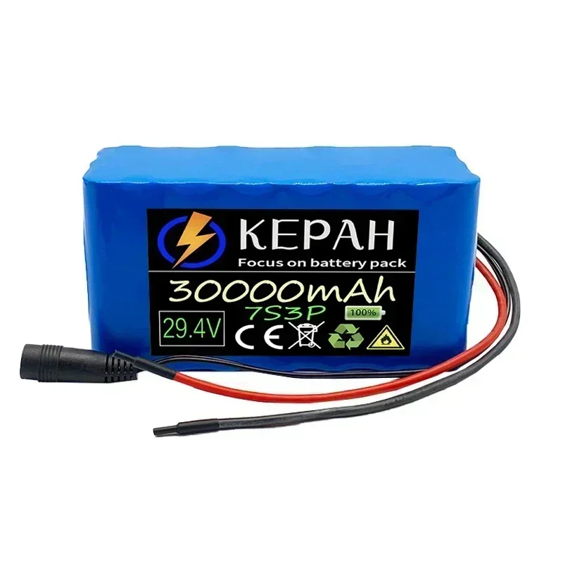 24V 30000mAh 7S3P 18650 24V Lithium Battery Can Replace Wheelchair Battery 29.4V 7S3P Electric Bicycle 24V Battery Pack