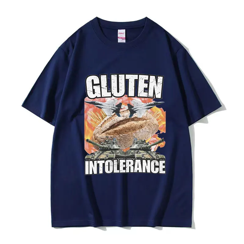 مضحك الغلوتين عدم برداشت ميمي الجرافيك تي شيرت الرجال النساء ريترو موضة قصيرة الأكمام تي شيرت Harajuku المتضخم تنفس #6