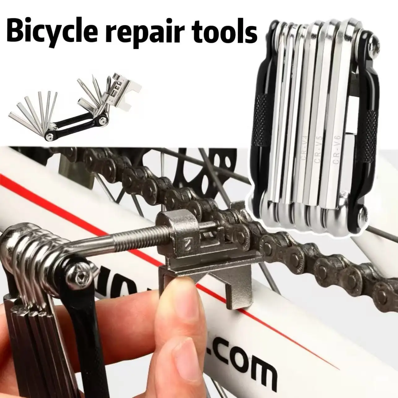 

Bicycle multifunctional tool, chain splitter, multifunctional mountain bike wrench, screwdriver, maintenance multifunctional too