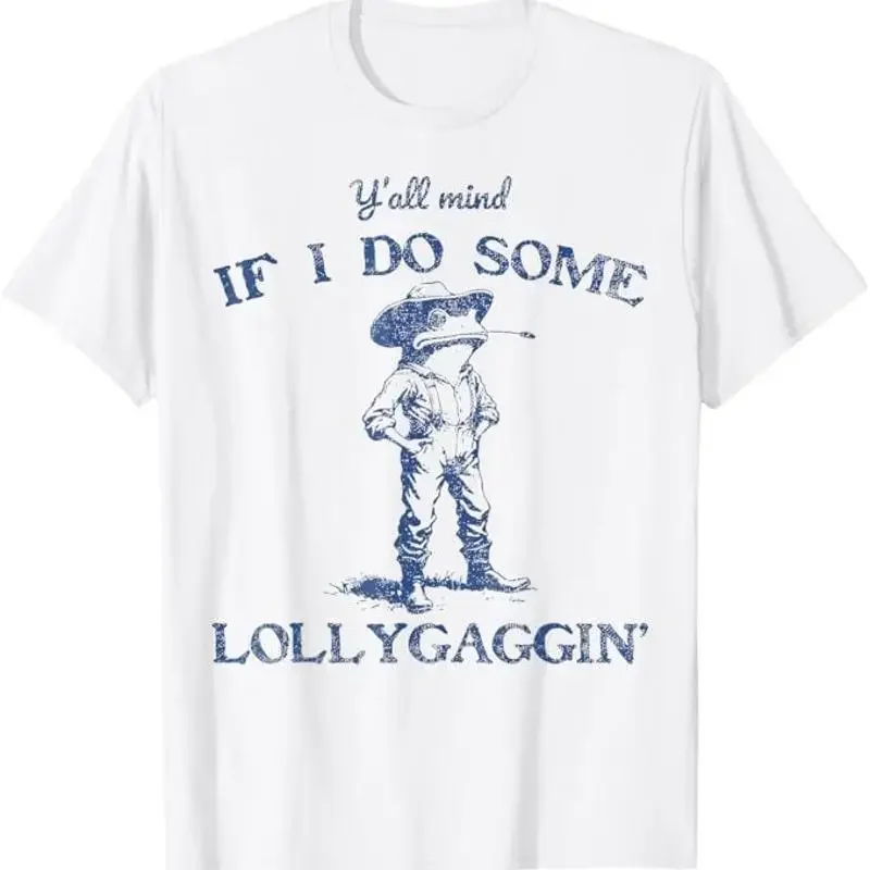 Funny Y'All Mind If I Do Some Lollygagging Cowboy Frog T-Shirt