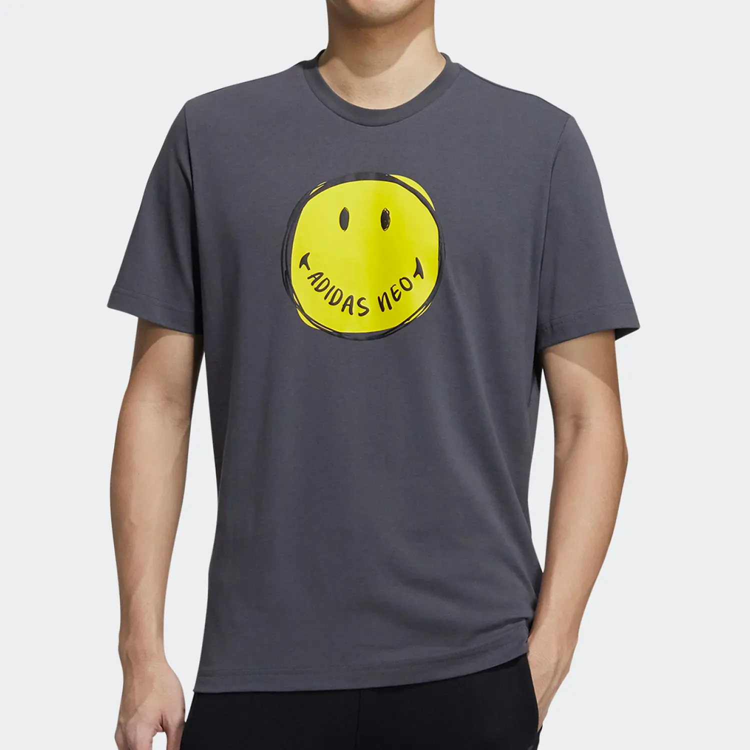 アディダス正規品-スマイルフェイス-メンズ-カジュアル-半袖-スポーツtシャツ-gp5781