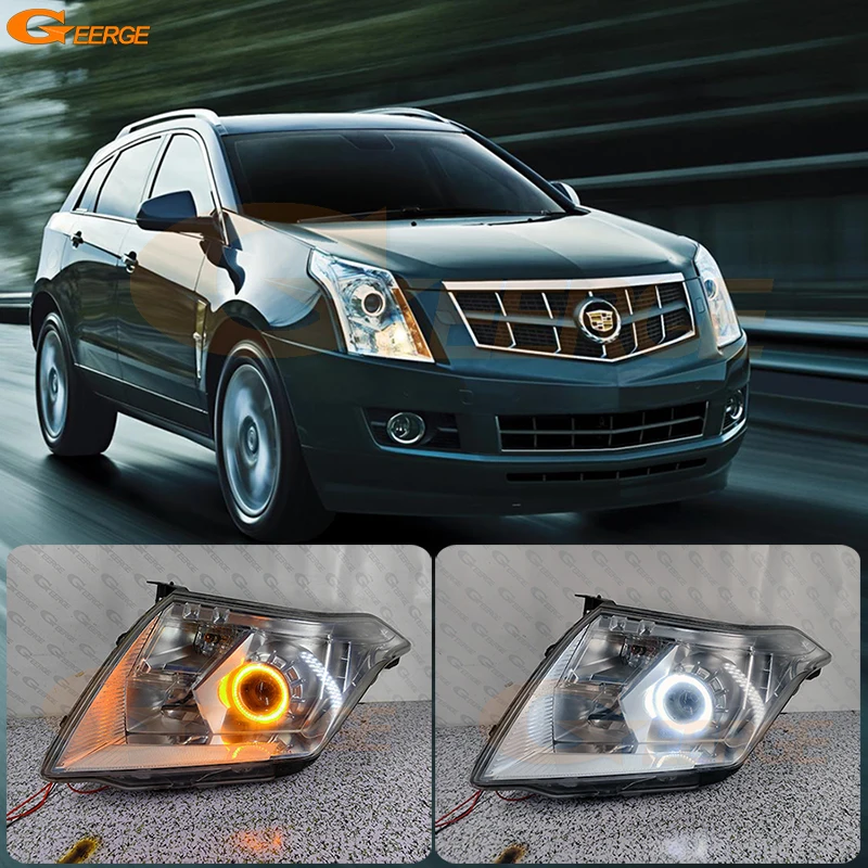 

For Cadillac SRX 2010 2011 2012 2013 2014 2015 2016 Ultra Bright A/W Switchback DRL Turn Signal LED Angel Eyes Kit Halo Rings