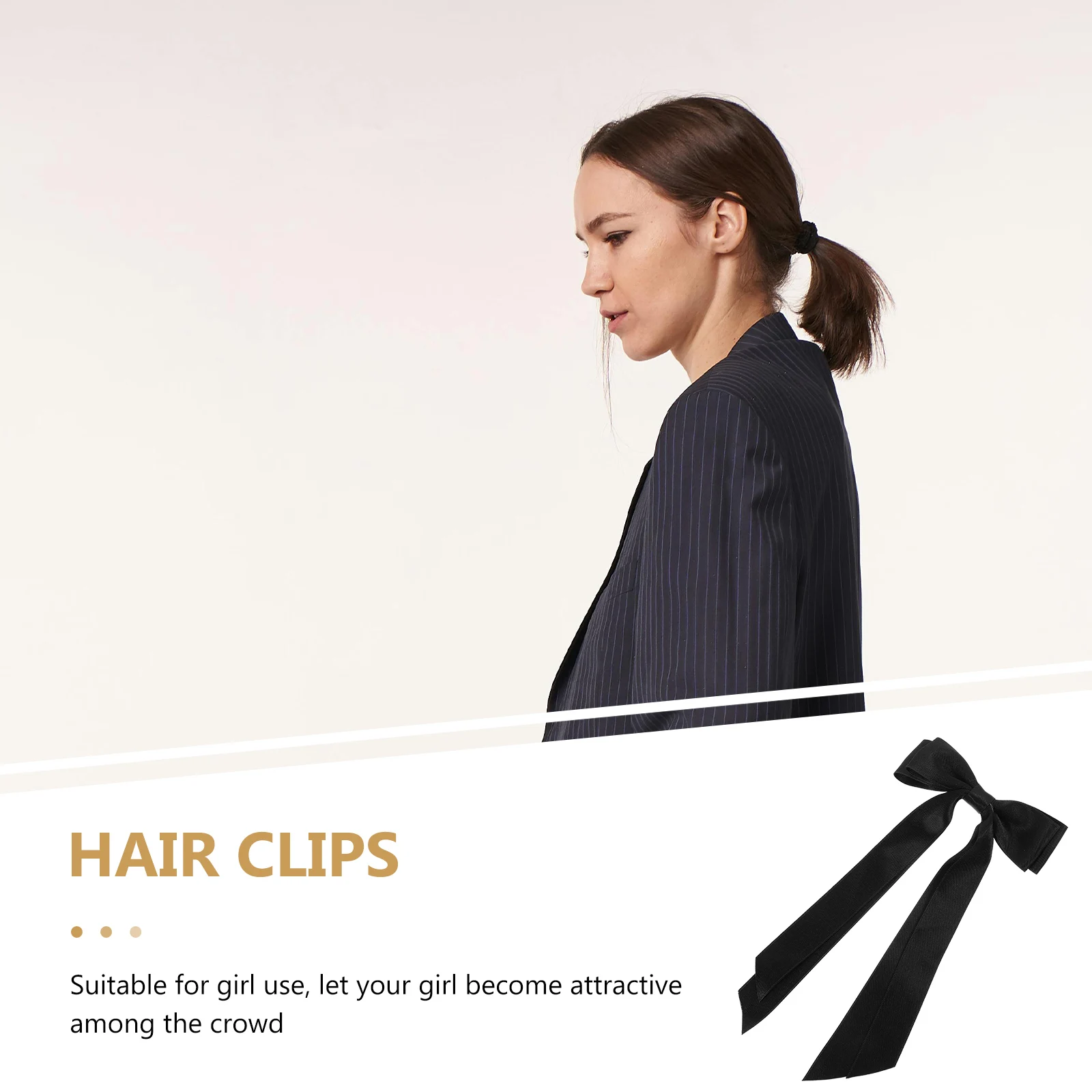 

2 pcs Streamer Spring Clip 14g Black Brown Spring Clips Girl Women Cute Hair Accessories Hair Bow For Girl Bows