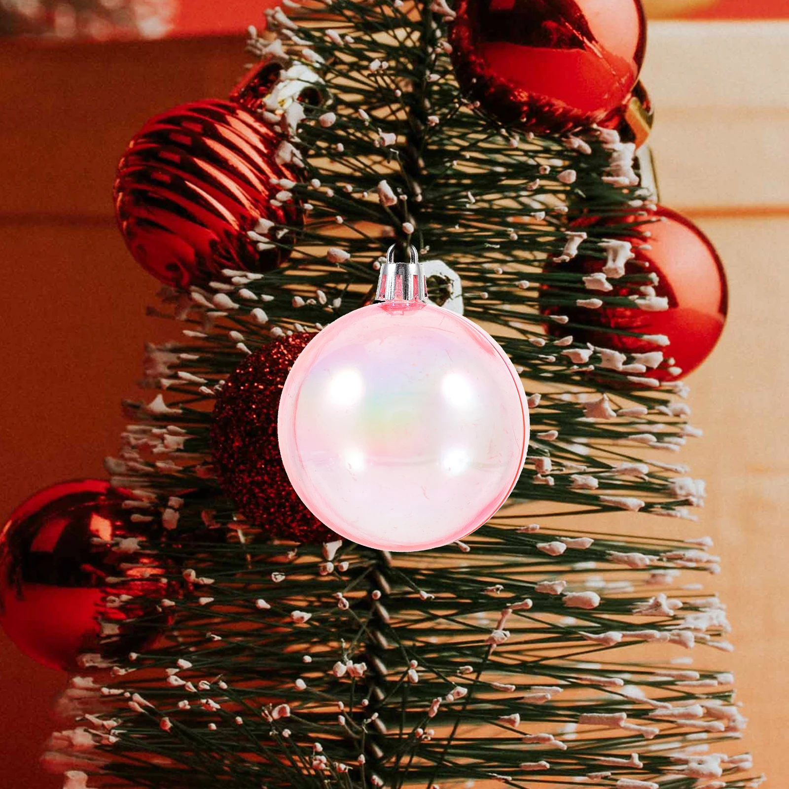

40 Pcs Christmas Balls naments 3cm 4cm 5cm 6cm Transparent Plastic Decorative Hanging Tree Xmas Festival Wall Door Window