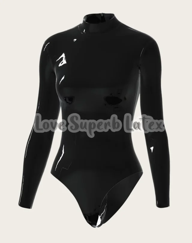 Latex Leotard Maßgeschneiderter Bodysuit Sexy Bodycon Kleidung Latex Gummi Badeanzug mit Reißverschluss Halloween