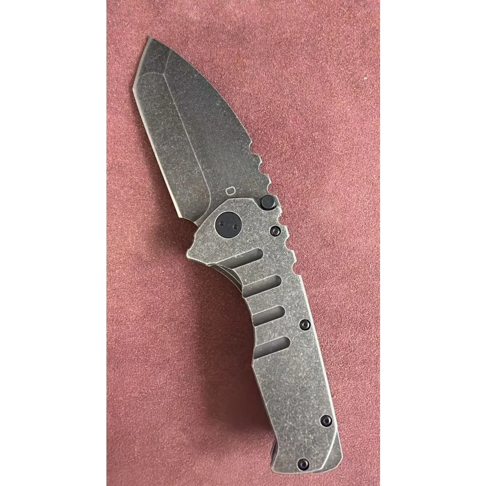 

Blade Of Mercy Donut Outdoor or Gray Camping Full Metal Handle Outdoor Camping Travel Folding Knife Gift for Men
