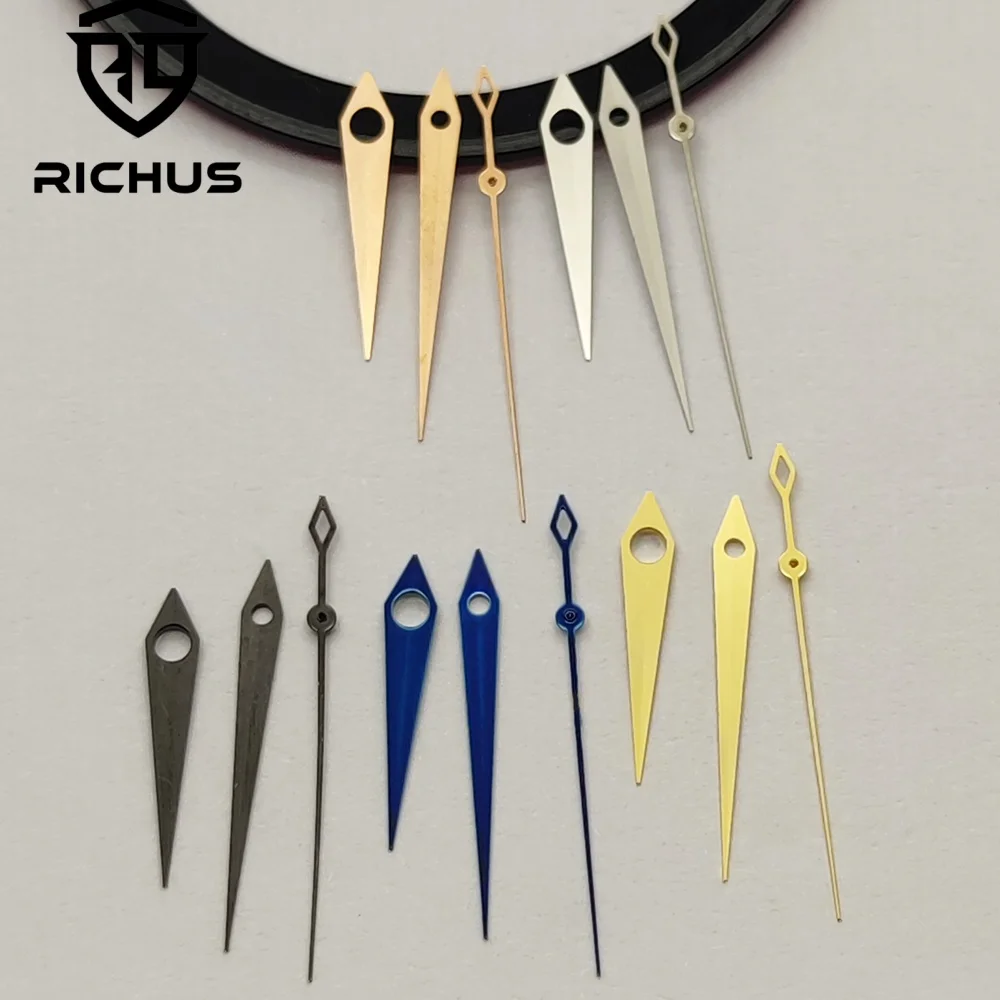 RICHUS Watch Hands Assorted Colors Silver Gold Rose Gold Blue Gun Metal Compatible with NH34 NH35 NH36 Watch Movement Accessorie