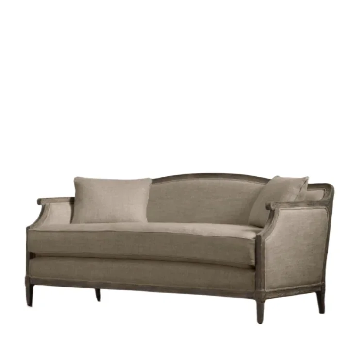 

Solid wood fabric sofa single double triple combination living room small apartment American country oak all solid wood