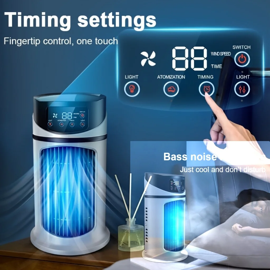 6-Speed USB Portable Air Cooler & Humidifier - 6H Timer for 