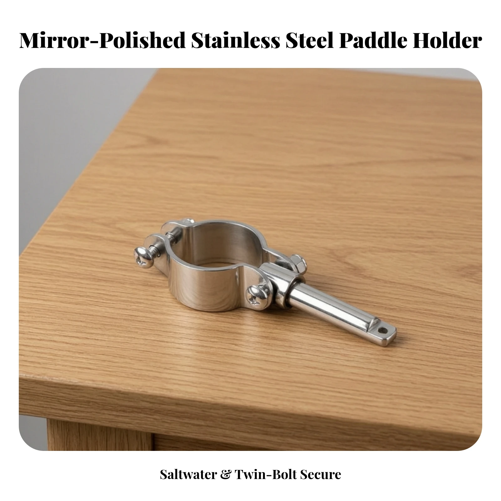 Boat Paddle Holder with Clamp Corrosion Resistant Marine Oar Holder with Mounting Bracket Paddle Rack Reinforced Hardware view 4